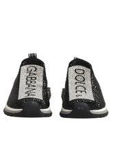Dolce & Gabbana Svarta Silver Slip-ons Sorrento Sneakers - EU36.5/US6 - Sneakers