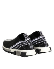Dolce & Gabbana Black Silver Slip On Sorrento Sneakers Shoes - EU36.5/US6 - Sneakers