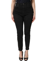 Dolce & Gabbana Black Skinny Cotton High Waist Denim Jeans - IT48|XXL