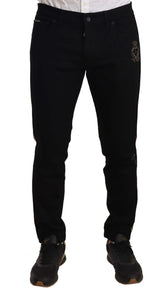 Dolce & Gabbana Black Skinny Fit Denim Side Band Jeans Pant - IT48 | M - Jeans