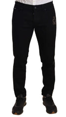 Dolce & Gabbana Black Skinny Fit Denim Side Band Jeans Pant - IT48 | M - Jeans