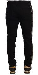 Dolce & Gabbana Black Skinny Fit Denim Side Band Jeans Pant - IT48 | M - Jeans