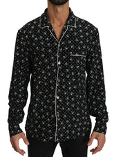 Dolce & Gabbana Black Skull Print Silk Sleepwear Shirt - IT39 | S - Nightgowns