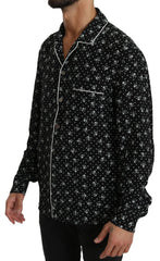 Dolce & Gabbana Black Skull Print Silk Sleepwear Shirt - IT39 | S - Nightgowns