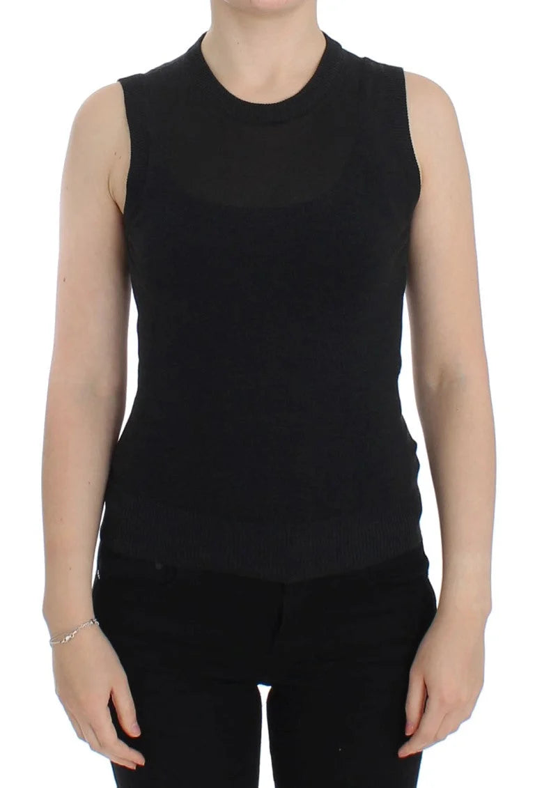 Dolce & Gabbana Black Sleeveless Crewneck Vest Pullover - Sweaters