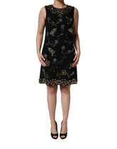 Dolce & Gabbana Μαύρο, Φλοράλ, Διακοσμημένο με Πέρλες Φόρεμα - IT38 | XS