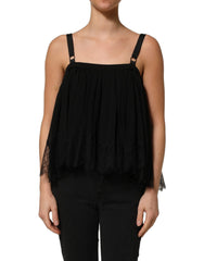 Dolce & Gabbana Black Sleeveless Floral Lace Tank Blouse Top - IT40|S
