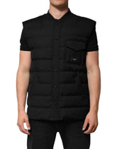 Dolce & Gabbana Black Sleeveless Parka Logo Plaque Jacket - IT48 | M - Parkas