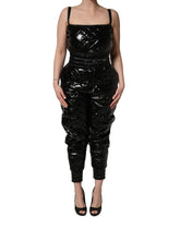 Dolce & Gabbana Black Sleeveless Romper Jumpsuit Dress - IT46|XL