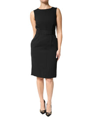 Dolce & Gabbana Black Sleeveless Sheath Knee Length Dress - IT42|M