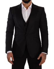 Dolce & Gabbana Black Slim Fit 2 Piece SICILIA Blazer - IT48 | M - Sport Jackets