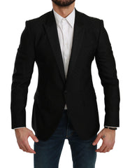 Dolce & Gabbana Black Slim Fit Coat Jacket MARTINI Blazer - IT46 | S - Sport Jackets