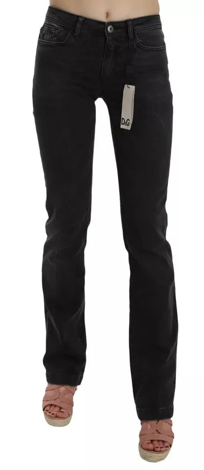Dolce & Gabbana Black Slim Fit Cotton Jeans D&G Pants - W25 - Jeans