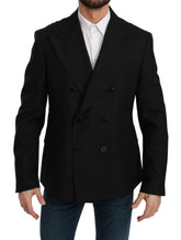 Dolce & Gabbana Black Slim Fit Jacket Coat Wool Blazer - IT54 | XL - Sport Jackets