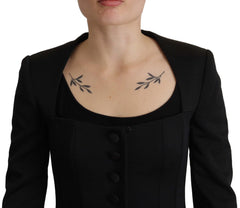 Dolce & Gabbana Black Slim Fit Long Sleeves Snap Jacket - IT38|XS - Coats & Jackets