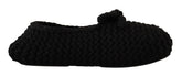 Dolce & Gabbana Black Slip On Ballerina Flats Wool Knit Shoes - EU41/US10.5 - Flats
