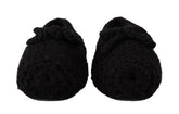 Balerinki Dolce & Gabbana z czarnej wełny z dzianiny o slip-on designie i minimalistycznym sylwetce.