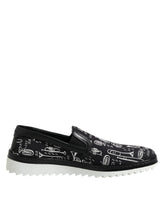 Dolce & Gabbana Black Slip On Printed Men Loafers Shoes - EU42.5/US9.5 - Flats