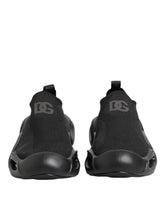 Dolce & Gabbana Black Slip On Wave Low Top Sneakers Shoes