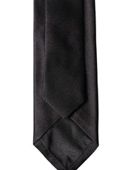 Dolce & Gabbana Black Solid 100% Silk Adjustable Men Tied Necktie Tie