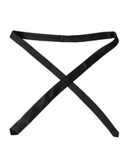 Dolce & Gabbana Black Solid 100% Silk Adjustable Tie - Neckties