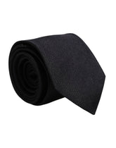 Dolce & Gabbana Black Solid Silk Adjustable Necktie Tie - Neckties