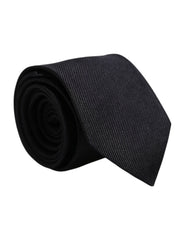 Dolce & Gabbana Black Solid Silk Adjustable Necktie Tie - Neckties