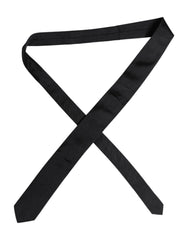 Dolce & Gabbana Black Solid Silk Adjustable Necktie Tie - Neckties