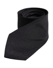 Dolce & Gabbana Black Solid Silk Adjustable Necktie Tie - Neckties