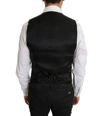 Dolce & Gabbana Black Solid Wool Silk Waistcoat Vest - IT46 | S - Vests