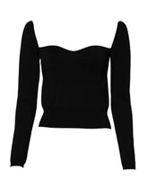 Dolce & Gabbana Black Square Neckline Long Sleeves Sweater - IT42|M - Sweaters