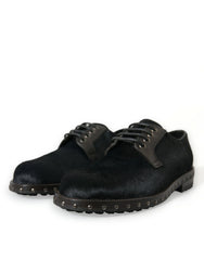 Dolce & Gabbana Black Stable Fur Derby SAN PIETRO Dress Shoes - Shoes