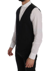 Dolce & Gabbana Black STAFF Cotton Striped Vest - IT52 | XL - Vests