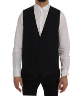 Dolce & Gabbana Black STAFF Wool Striped Vest - IT52 | XL - Vests