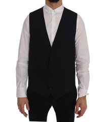 Dolce & Gabbana Black STAFF Wool Striped Vest - IT52 | XL - Vests