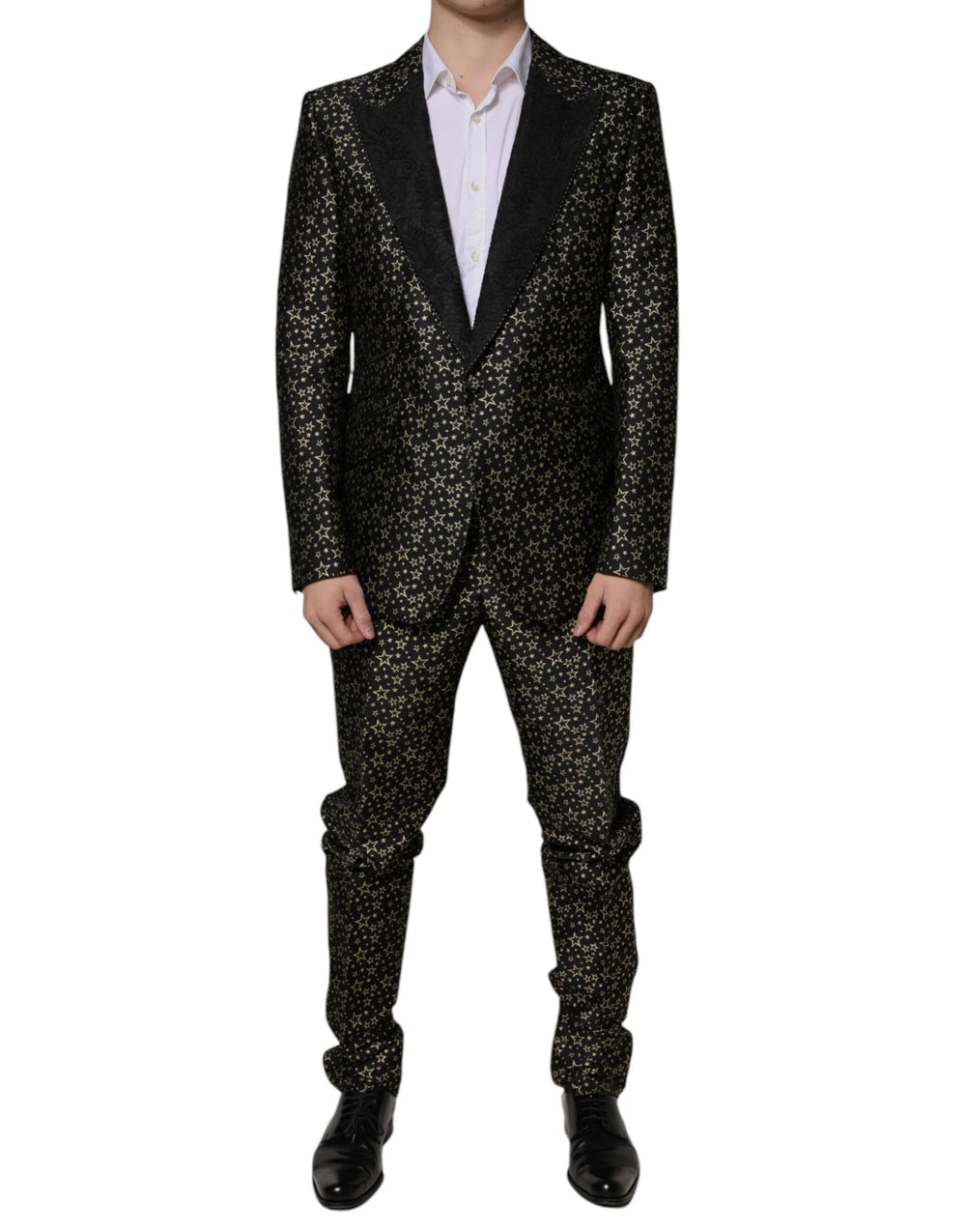 Dolce & Gabbana Black Stars Jacquard SICILIA 2 Piece Suit - Suits