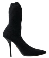 Dolce & Gabbana Black Stiletto Heel Mid Calf Women Boot Shoes - EU39/US8.5
