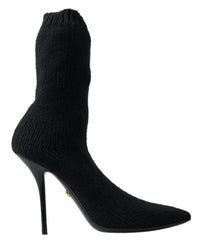 Dolce & Gabbana Black Stiletto Heel Mid Calf Women Boot Shoes - EU39/US8.5