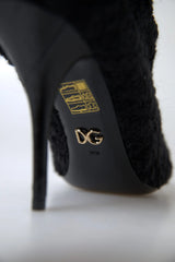 Dolce & Gabbana Black Stiletto Heels Mid Calf Boots - EU38.5/US8