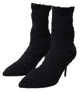 Dolce & Gabbana Black Stiletto Heels Mid Calf Boots - EU38.5/US8