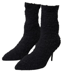 Dolce & Gabbana Black Stiletto Heels Mid Calf Boots - EU38.5/US8
