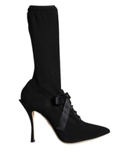Dolce & Gabbana Black Stiletto Heels Mid Calf Boots Shoes - EU38.5/US8 - Boots