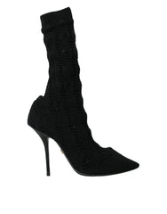 Dolce & Gabbana Black Stiletto Heels Mid Calf Boots Shoes - EU39/US8.5 - Boots