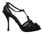 Dolce & Gabbana Black Stiletto High Heels Sandals Shoes - EU38/US7.5 - Sandals