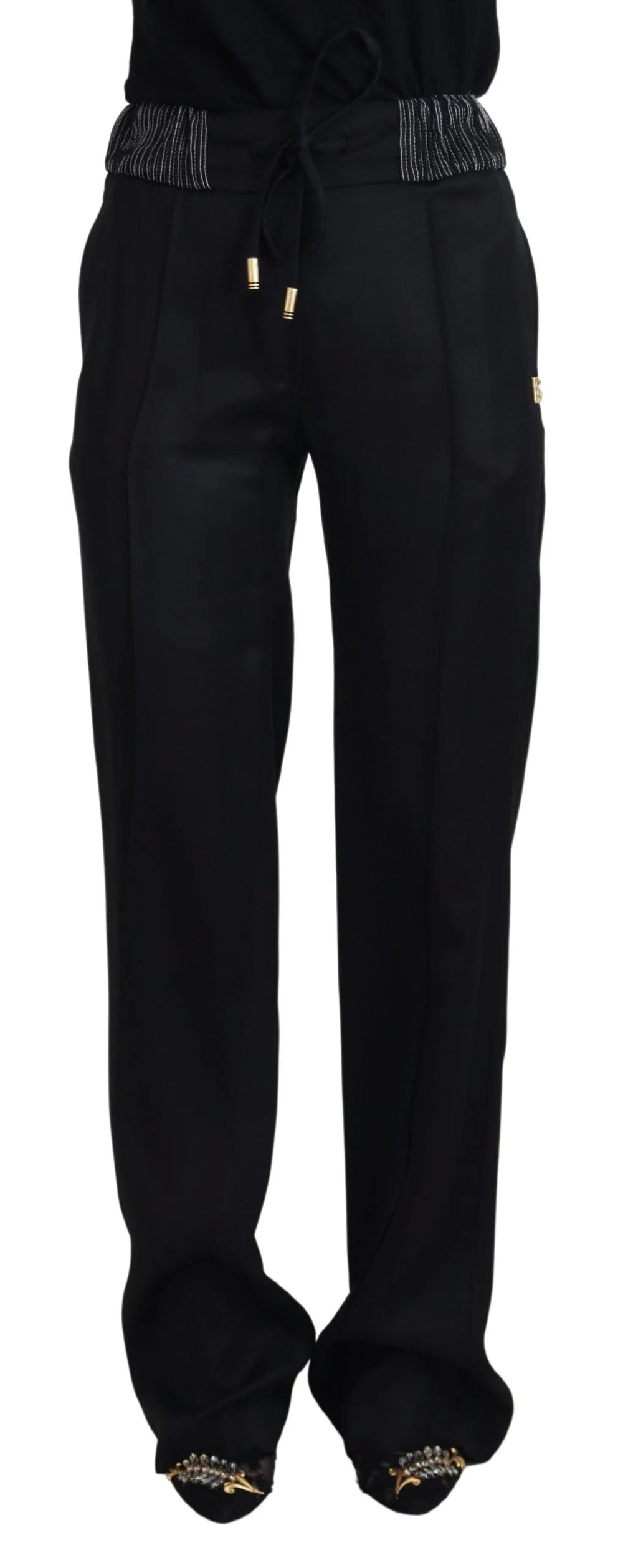 Dolce & Gabbana Black Straight Fit Cotton Pants - IT38|XS - Trousers