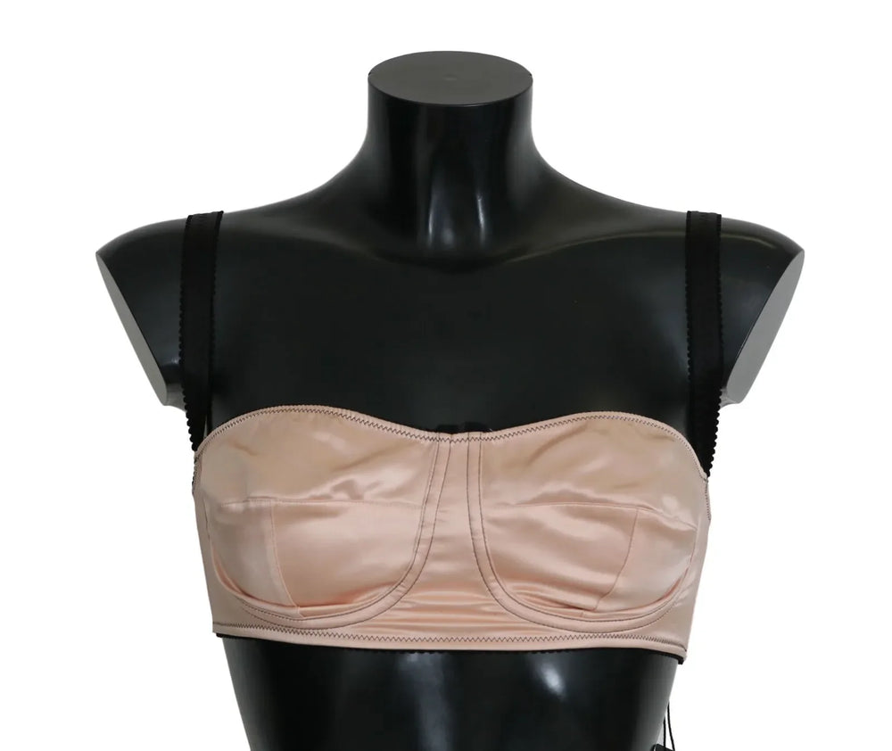 Dolce & Gabbana Black Straps Pink Balconcino Bra - IT40|S - Bras