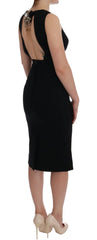 Dolce & Gabbana Black Stretch Crystal Sheath Gown Dress - IT38|XS - Dresses