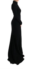 Dolce & Gabbana Black Stretch Long Gown Sheath Dress - IT44|L - Dresses