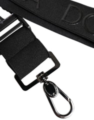 Dolce & Gabbana Black Stretch Polyester Rubberised DG Logo Keychain - Keychains