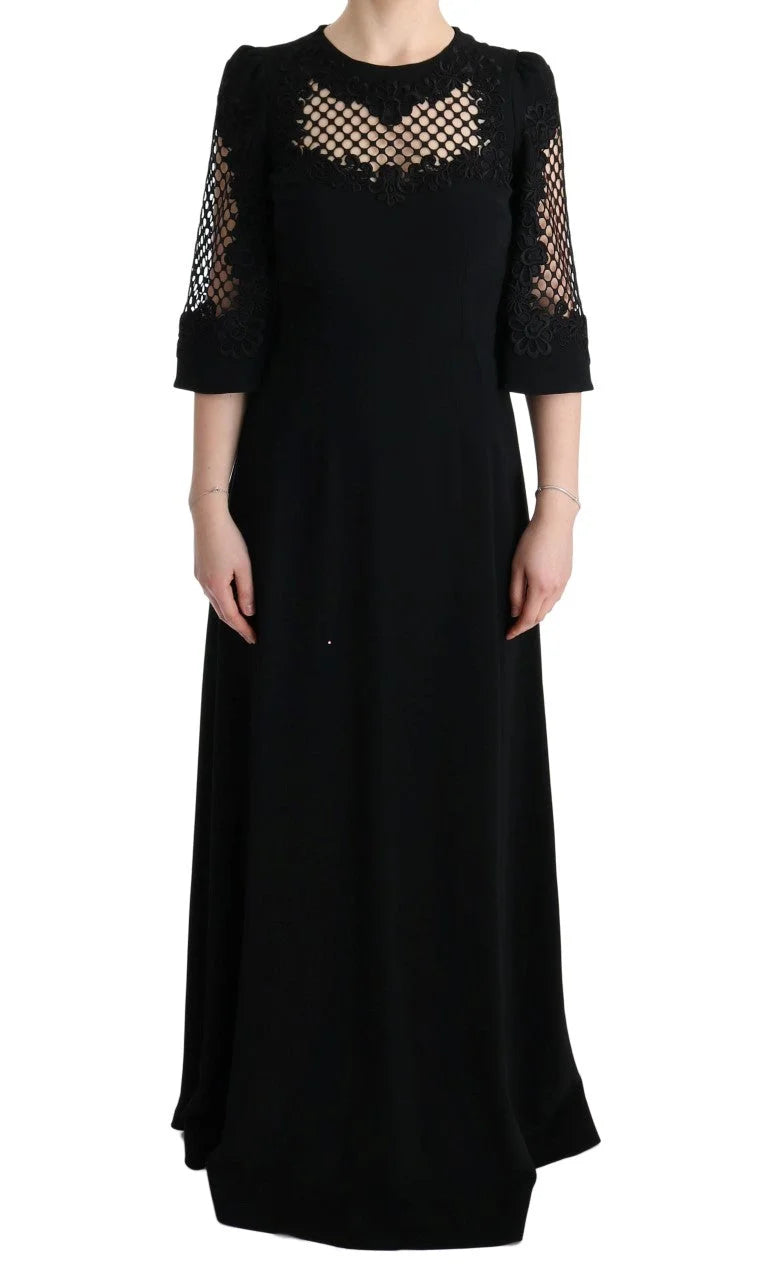 Dolce & Gabbana Black Stretch Shift Long Maxi Dress - IT38|XS - Dresses